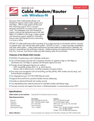 Cable Modem/Router with Wireless-N