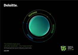 The COVID Implication Life After Lockdown – the “New Normal” a Financial Services Industry Overview