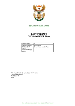 Eastern Cape Groundwater Plan