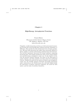 Chapter 1 High-Energy Astrophysical Neutrinos