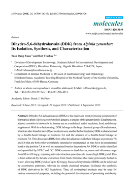 From Alpinia Zerumbet: Its Isolation, Synthesis, and Characterization