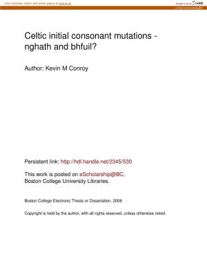 Celtic Initial Consonant Mutations - Nghath and Bhfuil?