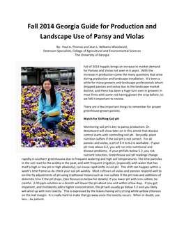Georgia Guide for Production and Landscape Use of Pansy and Violas
