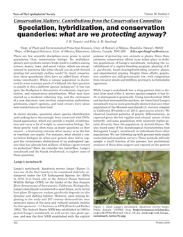 Speciation, Hybridization, and Conservation Quanderies: What Are We Protecting Anyway? J