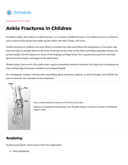 Ankle Fractures in Children