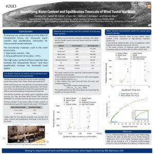 Quantifying Water Content and Equilibration Timescale of Wind Tunnel Materials Xinting Yu1, Sarah M