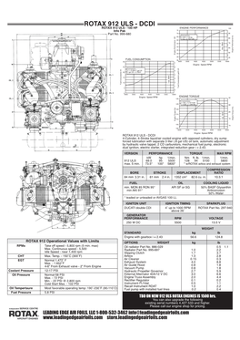 ROTAX 912 ULS - DCDI ROTAX 912 ULS - 100 HP ENGINE PERFORMANCE 100 Info Pak 75 Part No