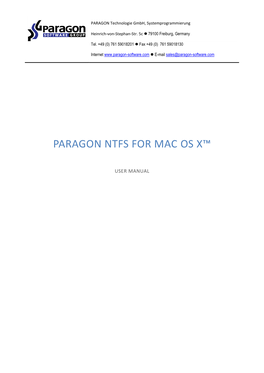 Paragon Ntfs for Mac Os X™