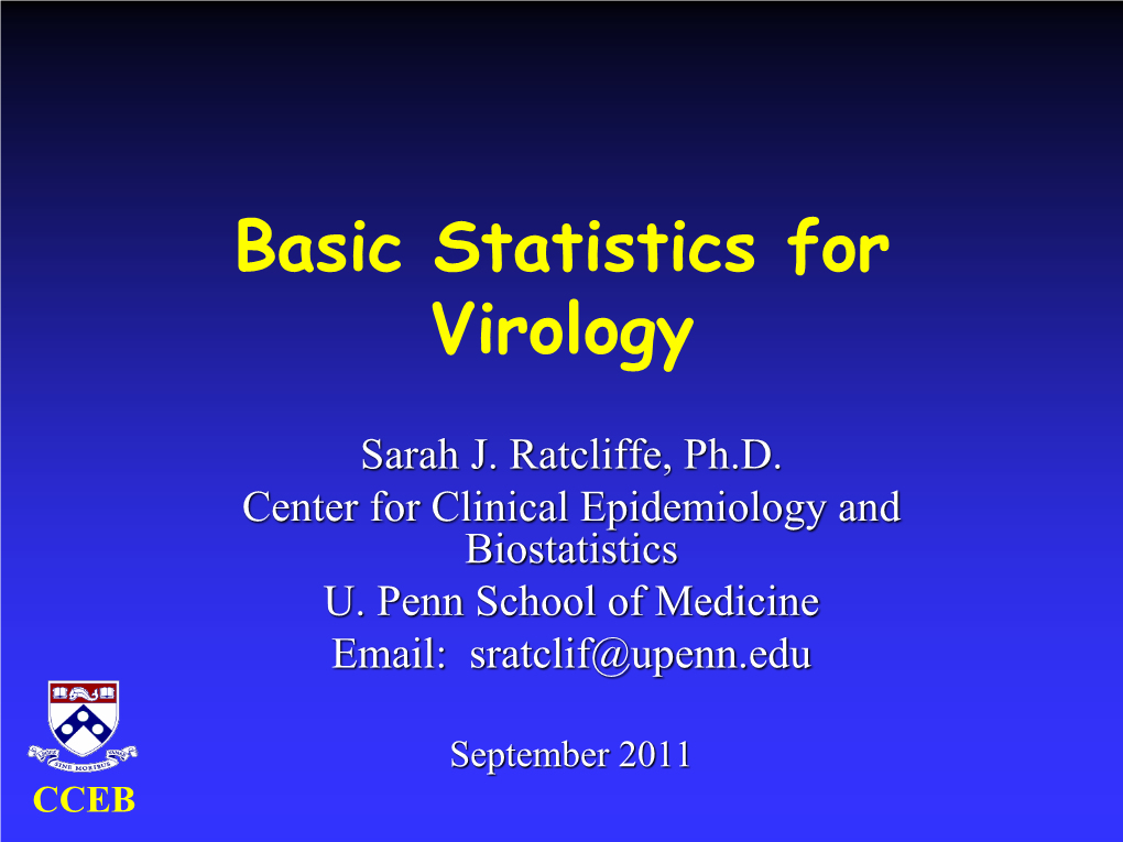 Topics in Biostatistics: Part II