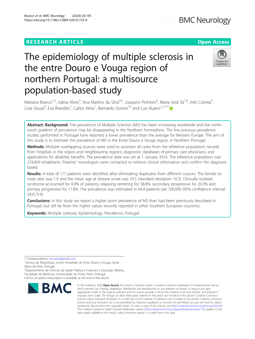 The Epidemiology of Multiple Sclerosis in the Entre