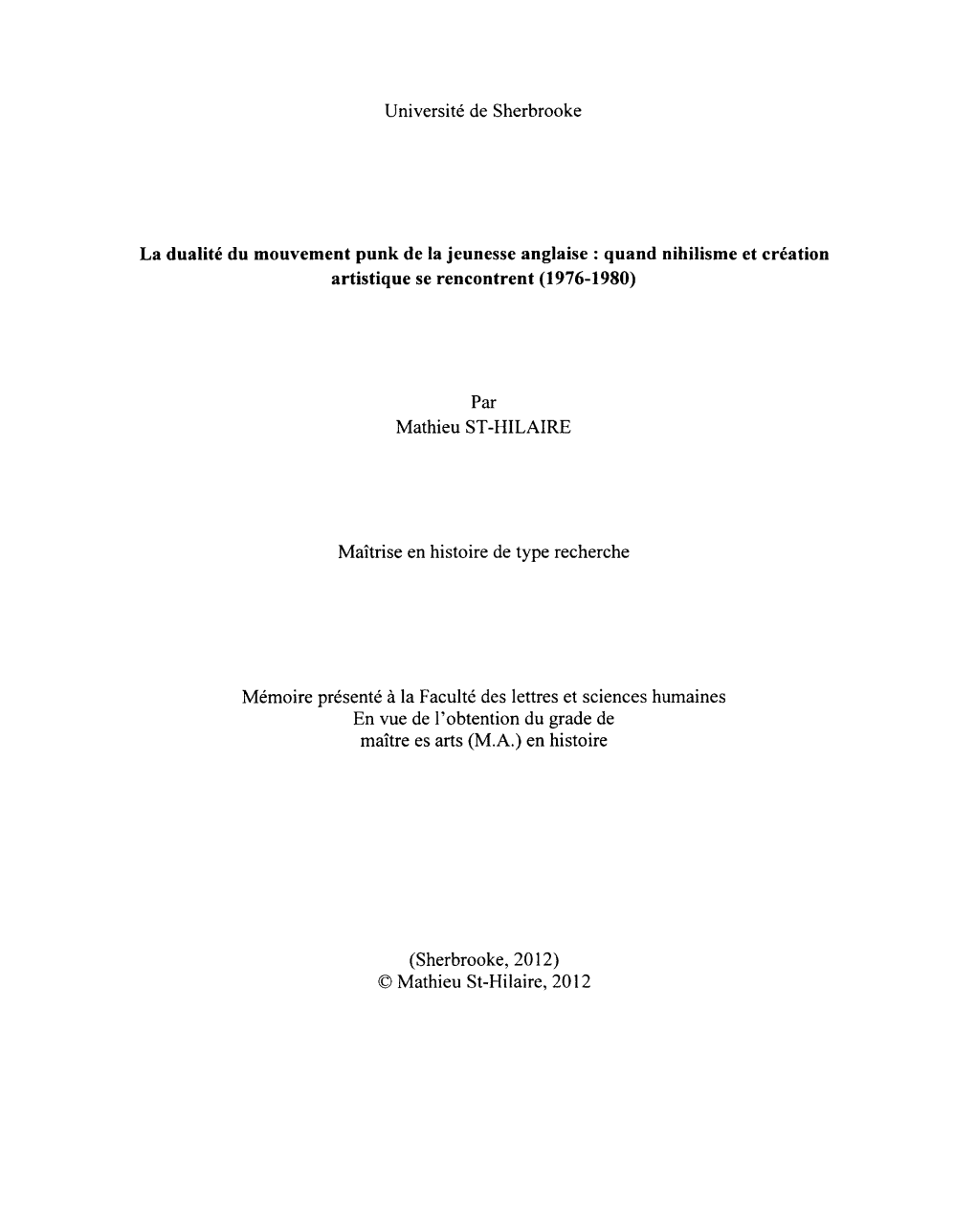 La Dualité Du Mouvement Punk De La Jeunesse Anglaise : Quand Nihilisme Et Création Artistique Se Rencontrent (1976-1980)