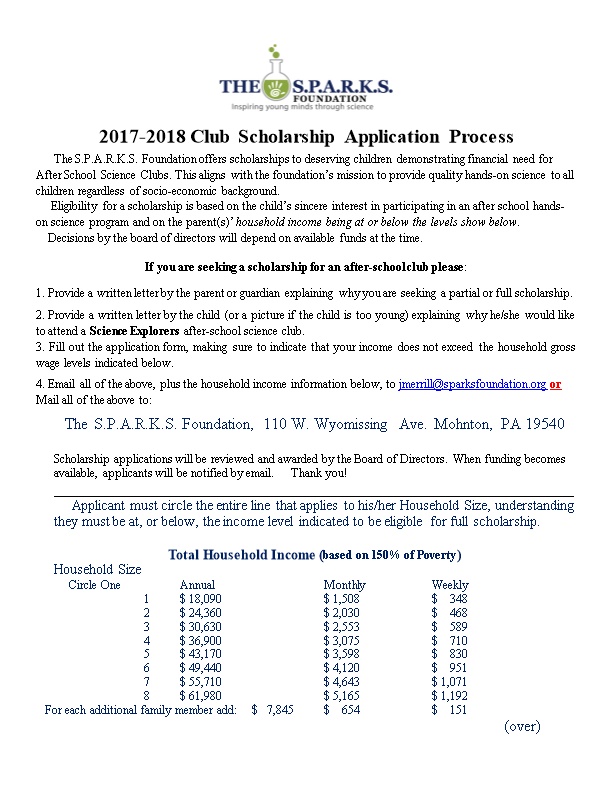 2017-2018Club Scholarship Application Process