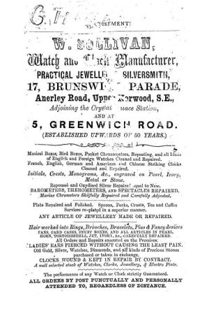 Street Directory 1871 Penge