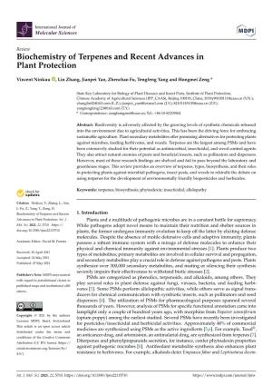 Biochemistry of Terpenes and Recent Advances in Plant Protection
