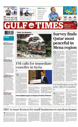 Survey Finds Qatar Most Peaceful in Mena Region