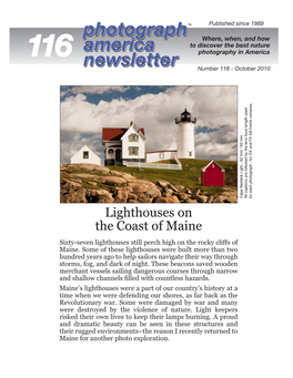 Lighthouses on the Coast of Maine Sixty-Seven Lighthouses Still Perch High on the Rocky Cliffs of Maine