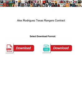 Alex Rodriguez Texas Rangers Contract
