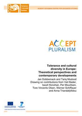 Tolerance and Cultural Diversity in Europe: Theoretical Perspectives and Contemporary Developments