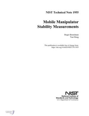 Mobile Manipulator Stability Measurements