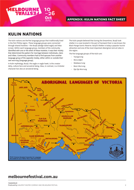 Kulin Nations Fact Sheet