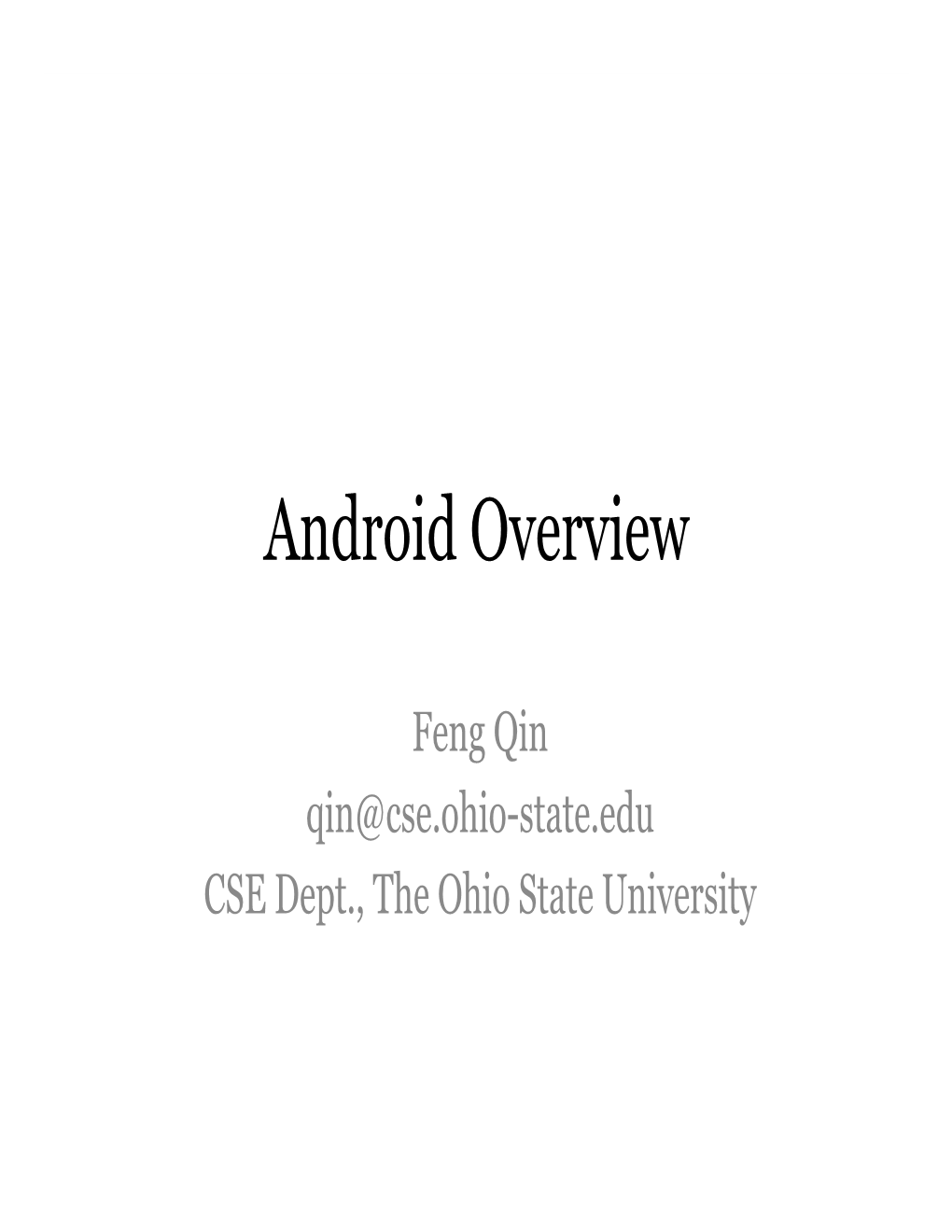 Android Overview