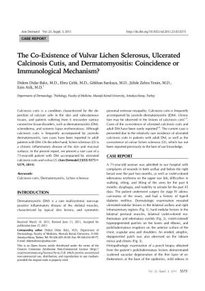 The Co-Existence of Vulvar Lichen Sclerosus, Ulcerated Calcinosis Cutis, and Dermatomyositis: Coincidence Or Immunological Mechanism?