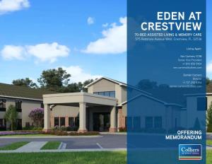 EDEN at CRESTVIEW 70-BED ASSISTED LIVING & MEMORY CARE 575 Redstone Avenue West, Crestview, FL 32536