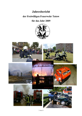 Jahresbericht Der Freiwilligen Feuerwehr Tutow