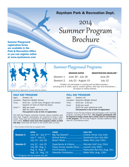 2014 Summer Program Brochure