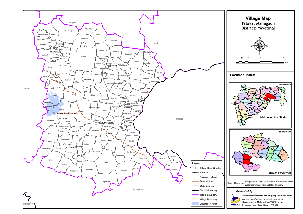 Village Map Digras Taluka: Mahagaon Chinchpad District: Yavatmal Sai (Ijara)