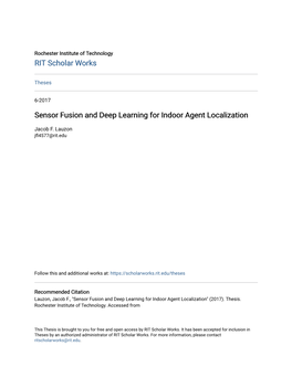 Sensor Fusion and Deep Learning for Indoor Agent Localization