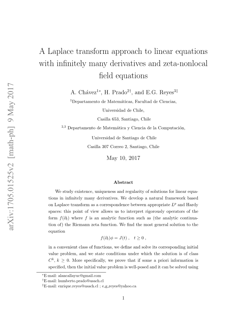 A Laplace Transform Approach to Linear Equations with Infinitely Many