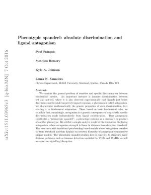 Phenotypic Spandrel: Absolute Discrimination and Ligand Antagonism