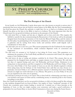The Five Precepts of the Church