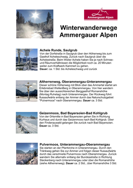 Winterwanderwege Ammergauer Alpen