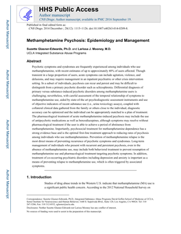 Methamphetamine Psychosis: Epidemiology and Management