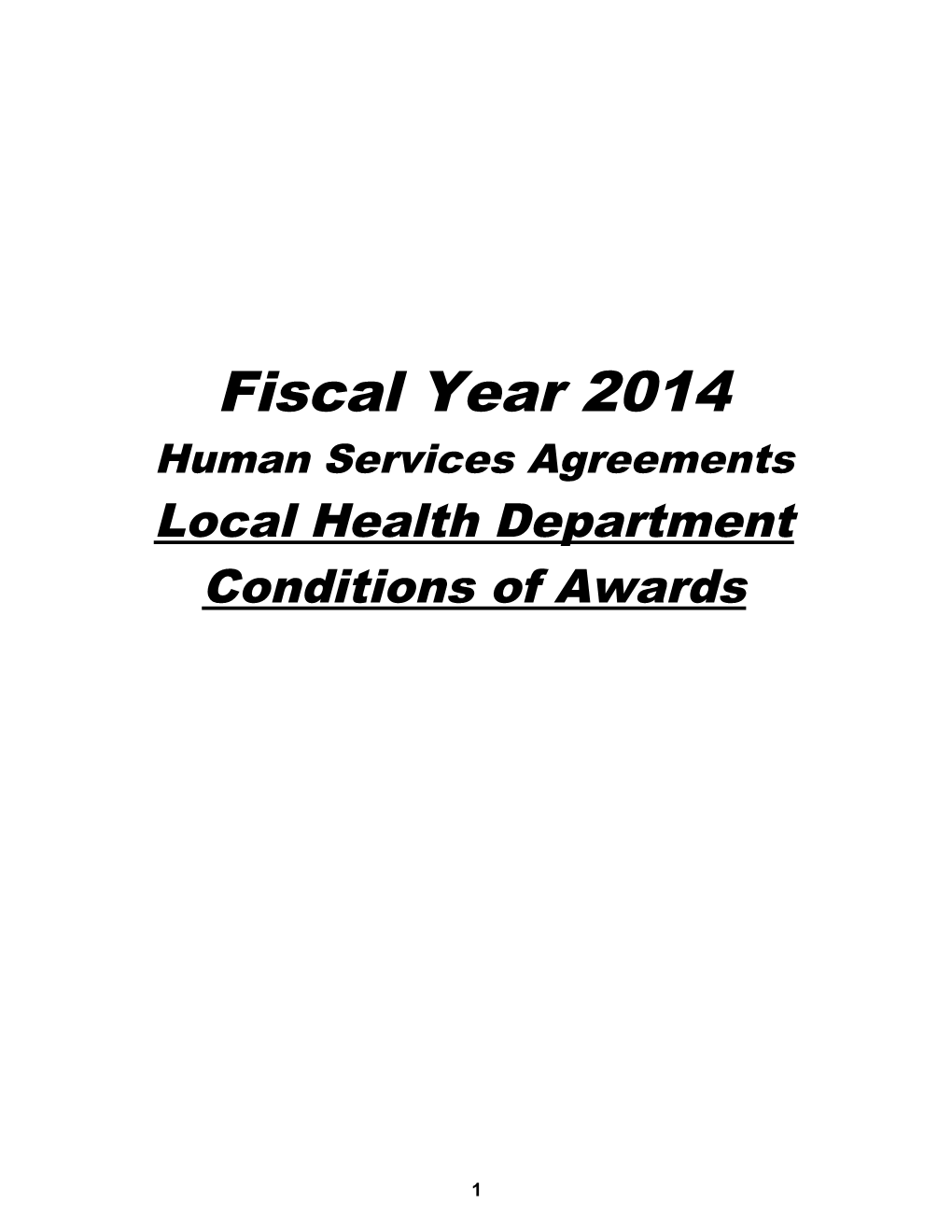 Human Services Agreements