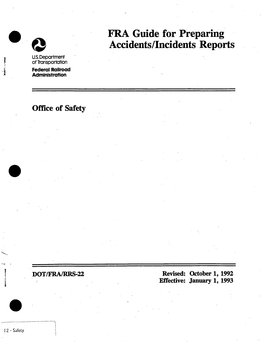 FRA Guide for Preparing Accidents/Incidents Reports U.S