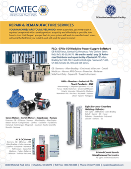 Repair & Remanufacture Services