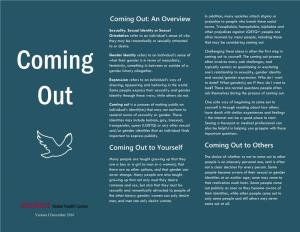 Coming Out: an Overview Prejudice to People Who Break These Social Norms