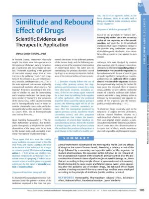 Similitude and Rebound Effect of Drugs