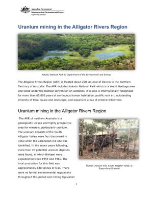 Uranium Mining in the Alligator Rivers Region Fact Sheet