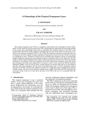 A Climatology of the Tropical Tropopause Layer