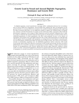 Genetic Load in Sexual and Asexual Diploids: Segregation, Dominance and Genetic Drift