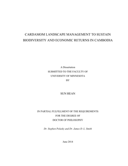 Conservation and Development in the Cardamom Landscape: History and Current Context