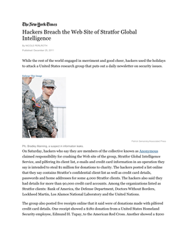 Hackers Breach the Web Site of Stratfor Global Intelligence