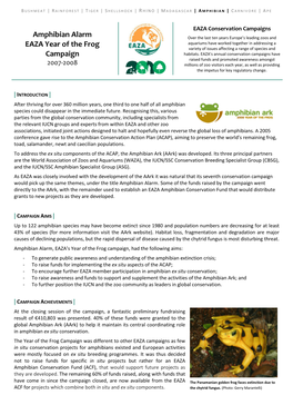 Amphibian Alarm EAZA Year of the Frog Campaign