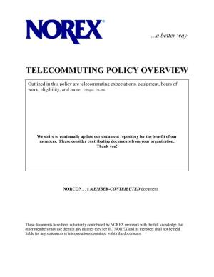 Telecommuting Policy Overview