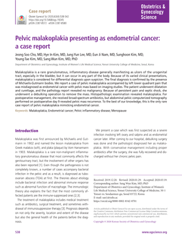 Pelvic Malakoplakia Presenting As Endometrial Cancer: a Case Report