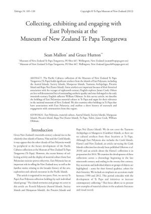Collecting, Exhibiting and Engaging with East Polynesia at the Museum of New Zealand Te Papa Tongarewa